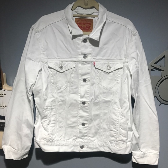 mens white levi jacket